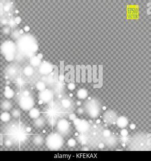 Schnee, Sterne, funkeln Linie auf einen transparenten Hintergrund. vector Abbildung 10 eps. abstrakte schneeflocke Hintergrund. festlichen Glanz Ribbon. für Weihnachten, Stock Vektor