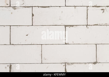 Unfertige Haus Wand baut aus Porenbeton (aac Porenbeton). Material für Interior Design und Bau Industrie. Stockfoto