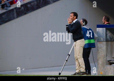 Madrid, Spanien, 28. Oktober 2017. Javier Calleja Trainer von Villerreal CF La Liga zwischen Atletico de Madrid vs Villerreal CF Wanda Metropolitano Stadion in Madrid, Spanien, 28. Oktober 2017. Credit: Gtres Información más Comuniación auf Linie, S.L./Alamy leben Nachrichten Stockfoto