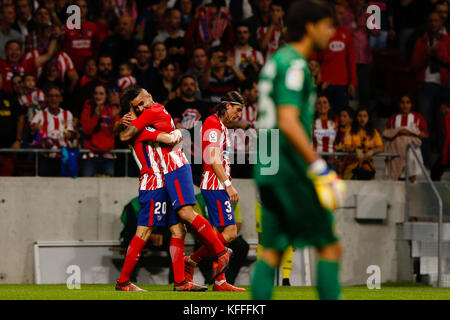 Madrid, Spanien, 28. Oktober 2017. La Liga zwischen Atletico de Madrid vs Villerreal CF Wanda Metropolitano Stadion in Madrid, Spanien, 28. Oktober 2017. Credit: Gtres Información más Comuniación auf Linie, S.L./Alamy leben Nachrichten Stockfoto