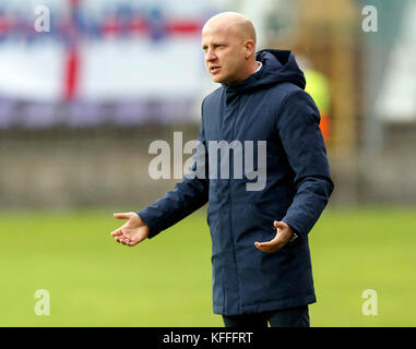 Budapest, Ungarn. 28 Okt, 2017 Budapest, Ungarn - 28. Oktober: Head Coach Marko nikolic der videoton fc reagiert während die ungarische OTP Bank Liga Match zwischen-FC- und Videoton fc am Szusza Ferenc Stadion am 28. Oktober 2017 in Budapest, Ungarn. Credit: Laszlo szirtesi/alamy leben Nachrichten Stockfoto