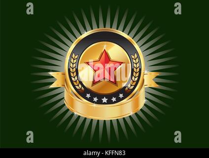 Fünf Red Star Award. Vektorgrafiken. Stock Vektor