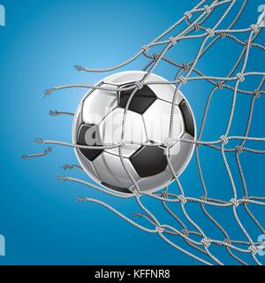 Fußball Ziel. ein Fußball in einem Net. Vector Illustration Stock Vektor