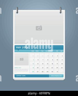 Saubere Vorlage Kalender Design. Vector Illustration. Stock Vektor