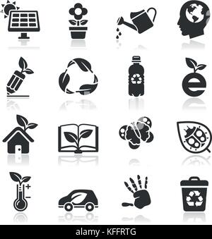 Ökologie Symbole gesetzt. Vector Illustration. Stock Vektor