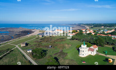 Luftaufnahme von Saint Gildas Punkt in prefailles, Loire Atlantique Stockfoto