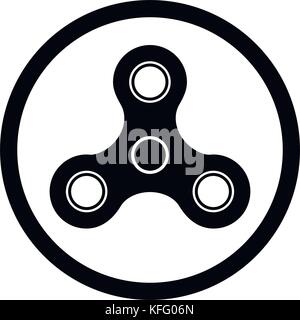 Spinner schwarzes Symbol. Vektor zappeln Hand label Monochrom, Spinner Verkehr Symbol Spielzeug Abbildung Stock Vektor
