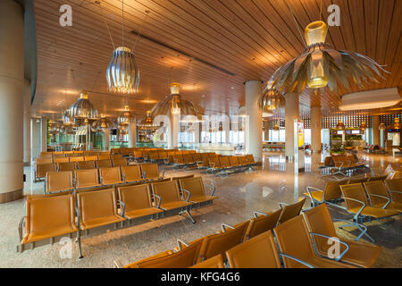 MUMBAI, INDIEN - Januar 21: Terminal 2 des internationalen Flughafen Mumbai (BOM) am 21. Januar 2017. Stockfoto