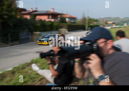 San Marino, San Marino - Ott 21:Lancia 037 alten Rennwagen Rallye die Legende 2017 der berühmte San Marino historische Rennen Stockfoto