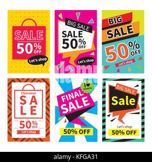 Der Verkauf Website Banner vorlagen. social media Banner für Online shopping. Vektorgrafiken für Poster, E-Mail und Newsletter Design, Werbung, PR Stock Vektor