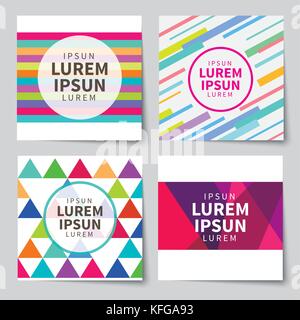 Satz von Hintergründen mit trendigem Design. Für Abdeckungen, Gutscheine, Plakate, Flyer und Banner Designs. Stock Vektor