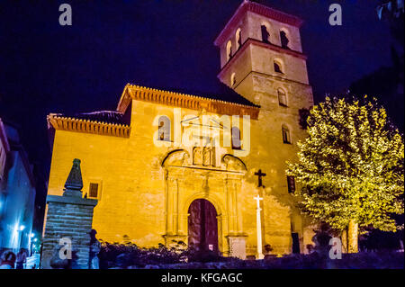 Kirche St. Peter und St. Paul von Juan de Maeda, 1559-1567, Mudéjar-Stil der Renaissance, Carrera del Darro, Granada, Andalusien, Spanien Stockfoto