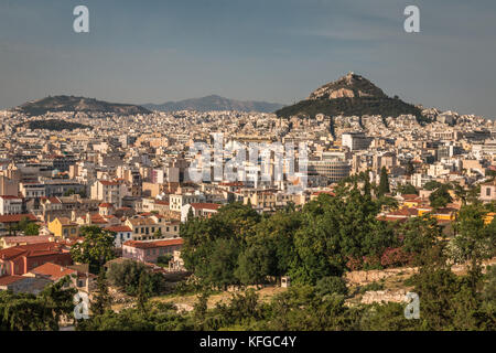 Blick auf Athen in Griechenland Stockfoto