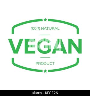 Vegan vintage Stempel logo Stock Vektor