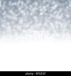 Weihnachten weißen und hellblauen Hintergrund mit Schneeflocken Stockfoto