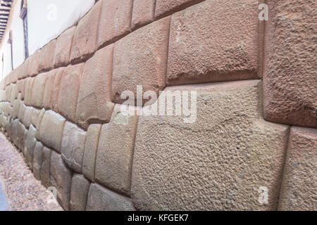 Inca Felswände in Cusco Peru Stockfoto