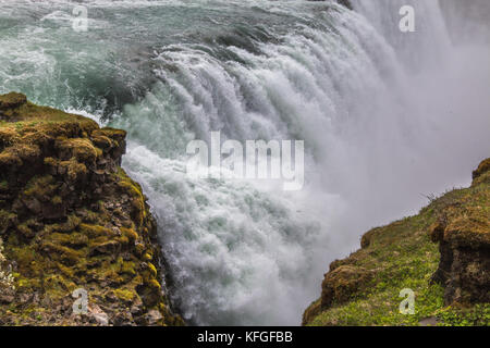 Gulfoss fällt in Island Stockfoto