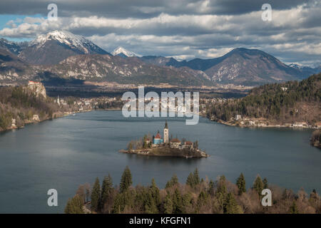 Lake Bled in Slowenien Stockfoto