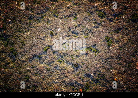 Strukturierte alte Granitwand: Ein natürlicher abstrakter Hintergrund. Granitstein-Textur, Nahbild, Tapete und Textur für das Rendern geeignet Stockfoto