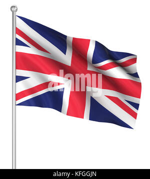 Großbritannien Flagge, computer generated Image. 3D-Render. Stockfoto