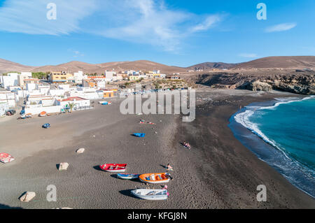 Blick auf das Fischerdorf Ajuy, Fuerteventura, Kanarische Inseln, Spanien Stockfoto