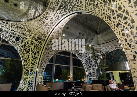 Innenraum der türkische Premier airline Lounge. Flughafen Istanbul, Türkei. Stockfoto