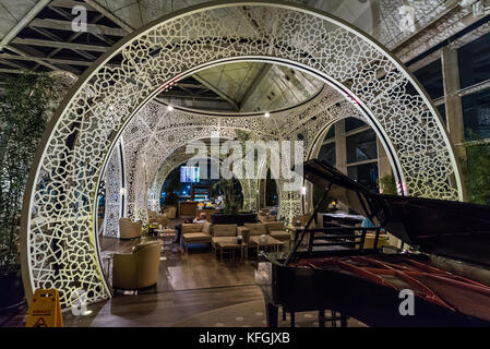 Innenraum der türkische Premier airline Lounge. Flughafen Istanbul, Türkei. Stockfoto