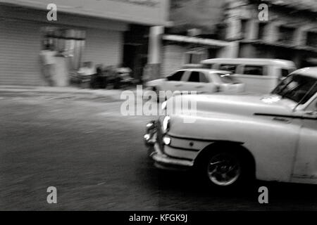 Schwarze und weiße Snapshots von La Havanna, cub Stockfoto