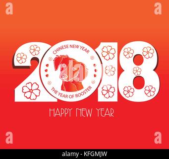 Frohes neues Jahr 2018. Chinesisches neues Jahr. Das Jahr des Hundes Stock Vektor
