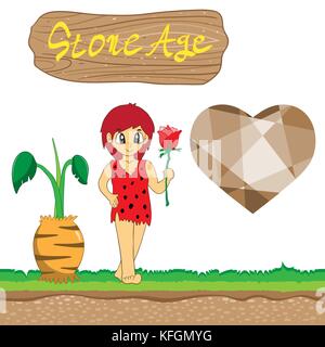 Vector Illustration der Steinzeit cartoon Eps 10-Datei. Stock Vektor