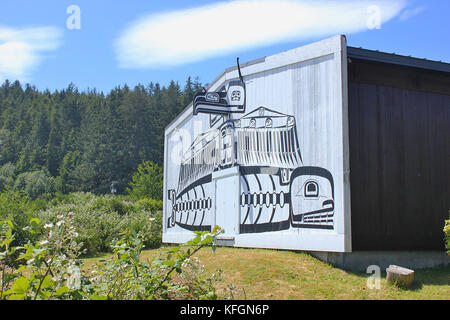 Namgis First Nation Umista Kulturzentrum Langhaus in Alert Bay auf Kormoran Insel vor der kanadischen Westküste Stockfoto