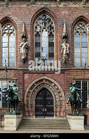 Rathaus Bremen - Deutschland. Sitz des Senatspräsidenten und Bürgermeister der Freien Hansestadt Bremen. Eines der wichtigsten Beispiele Stockfoto