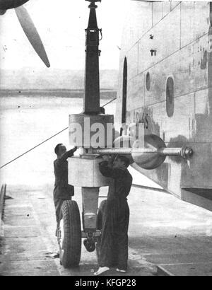 1936 Der riesige 'Caledonia' Imperial Airways Flugzeuge bereit für einen Flug in Felixstowe, Suffolk, England, September 1936, Stockfoto