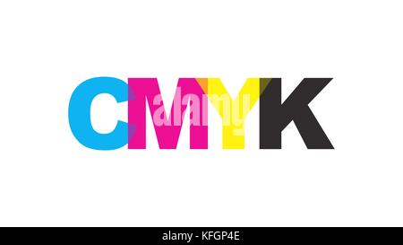 Cmyk-Farbe text logo Konzept. Vector Illustration. Stock Vektor