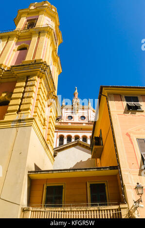 Glockenturm der Basilika von San Gervasio e Protasio Rapallo Italien Stockfoto