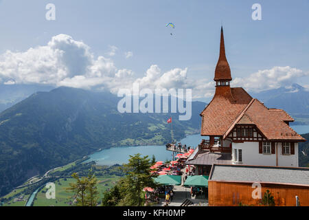 Harder Kulm und Blick auf den Thuner See, Interlaken, Schweiz Stockfoto