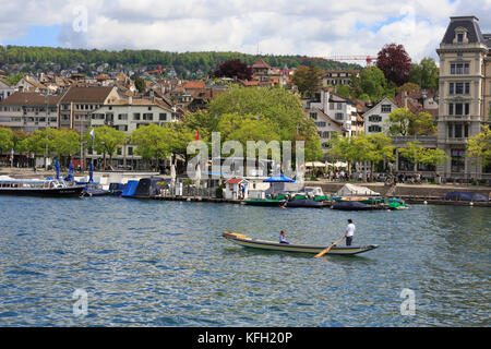 Ein Punt an der Limmat, Zürich, Schweiz Stockfoto