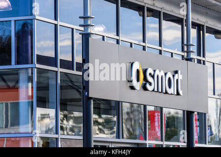 Northampton, Großbritannien - 25. Oktober 2017: Tagesansicht des Smart-Logos im Riverside Retail Park. Stockfoto