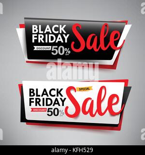 Sammlung von Schwarzen Freitag web Tag banner Promotion verkauf Rabatt stil Vektor-illustration eps 10. Stock Vektor