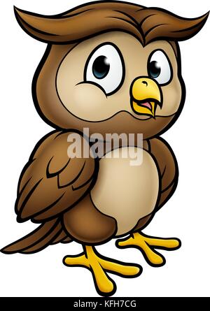 Cartoon Owl Charakter Stock Vektor