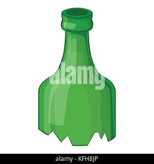 Zerbrochene Flasche Symbol, Cartoon Stil Stock Vektor