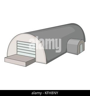 Metall halbrund Hangar Symbol, Cartoon Stil Stock Vektor