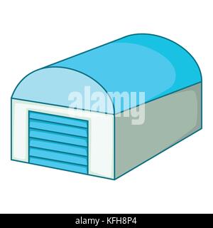 Hangar mit einer halbrunden Dach Symbol Cartoon Stil Stock Vektor