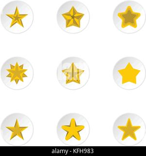Arten von Sternen Symbole, flacher Stil Stock Vektor