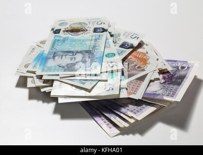 Neue Britische £ 5 und £ 10 Notizen Stockfoto