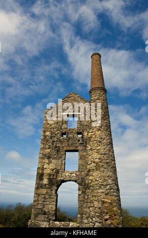 Ruinen eines verlassenen Zinnmine in Cornwall, England, Großbritannien Stockfoto