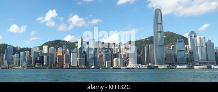 Ein Panoramablick auf die vew der Insel Hong Kong Skyline skyline Stockfoto