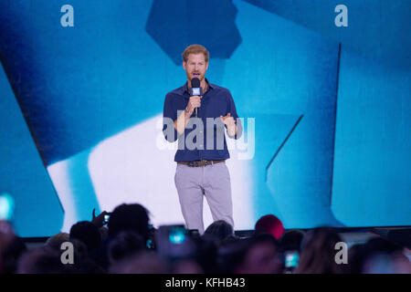 Prinz Harry nimmt an einer eintägigen, lehrreichen und inspirierenden Veranstaltung Teil, bei der die Macht junger Menschen gefeiert wird, einen positiven Beitrag in der Welt zu leisten. Mit: Prince Harry Wo: Toronto, Kanada Wann: 28 Sep 2017 Credit: Euan Cherry/WENN.com Stockfoto