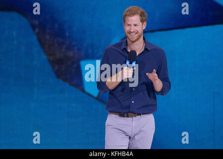 Prinz Harry nimmt an einer eintägigen, lehrreichen und inspirierenden Veranstaltung Teil, bei der die Macht junger Menschen gefeiert wird, einen positiven Beitrag in der Welt zu leisten. Mit: Prince Harry Wo: Toronto, Kanada Wann: 28 Sep 2017 Credit: Euan Cherry/WENN.com Stockfoto