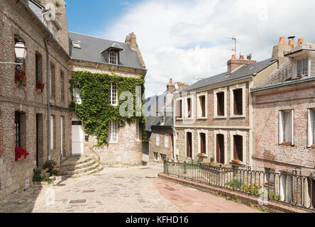 Häuser in der Altstadt, Saint Valery en Caux, Normandie, Frankreich, Europa Stockfoto